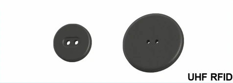 RFID Laundry Tag ทรงกระดุม สองขนาด มีสองรูสำหรับร้อยติดกับผ้า